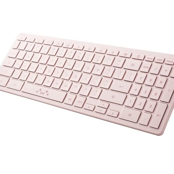 NEW- ELECOM Wireless Bluetooth Keyboard, Compact Keyboard for Chromebook - Pink - Picture 1 of 6